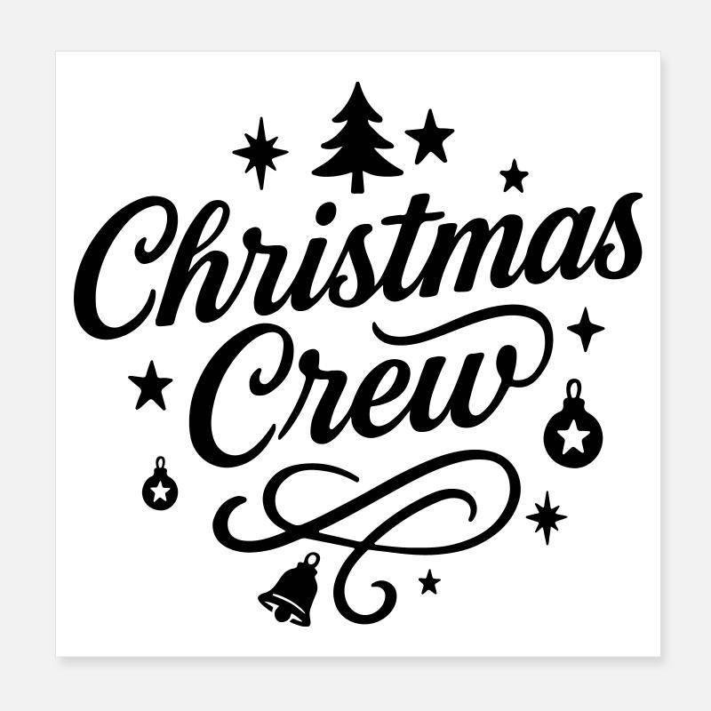 Christmas Crew Party Poster 8" x 8" (20x20 cm)