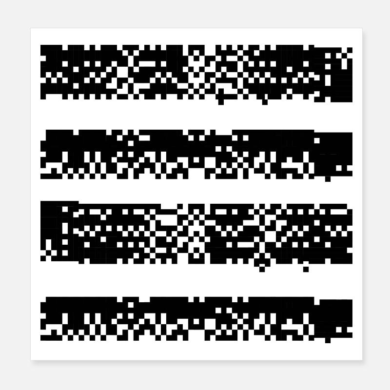 Lignes pixellisées glitchées Poster 20 x 20 cm