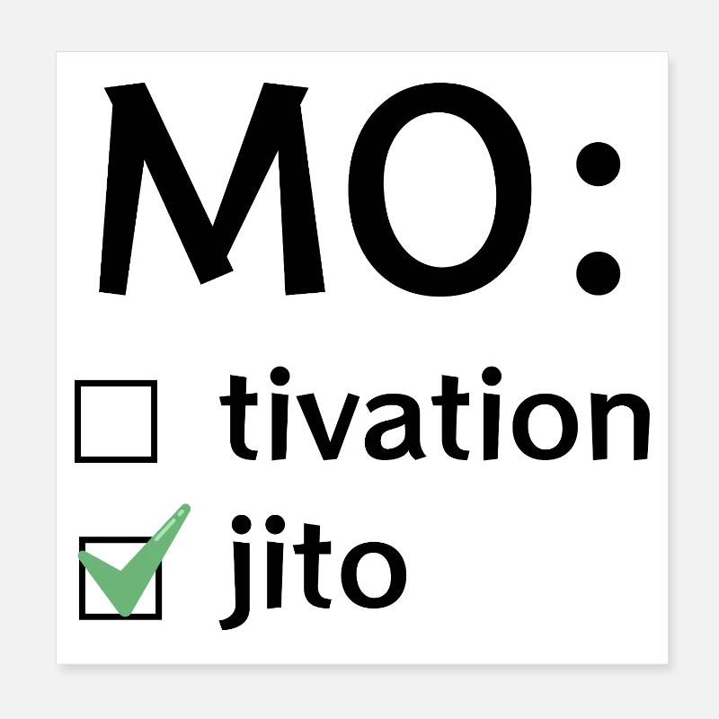 Motivation or Mojito Poster 8" x 8" (20x20 cm)
