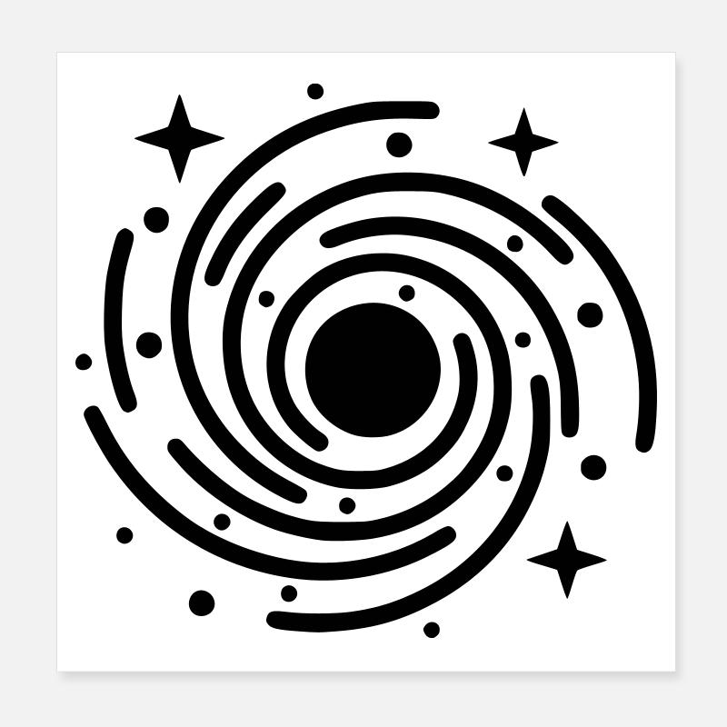 Galaxy & Black Hole | Universe Symbol Poster 8" x 8" (20x20 cm)