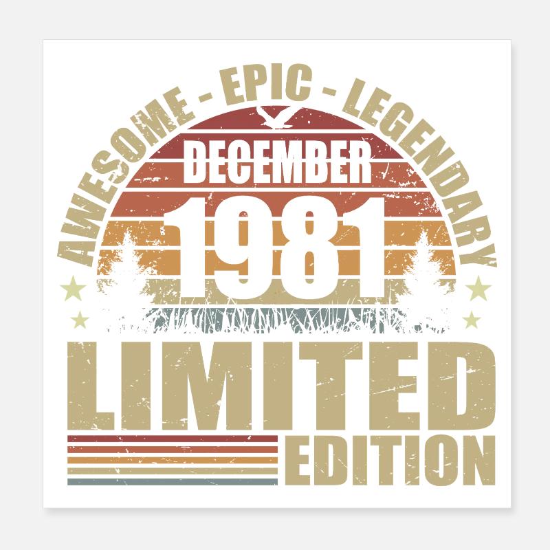 Décembre 1981 - Édition Limitée Décembre 1981 Poster 20 x 20 cm