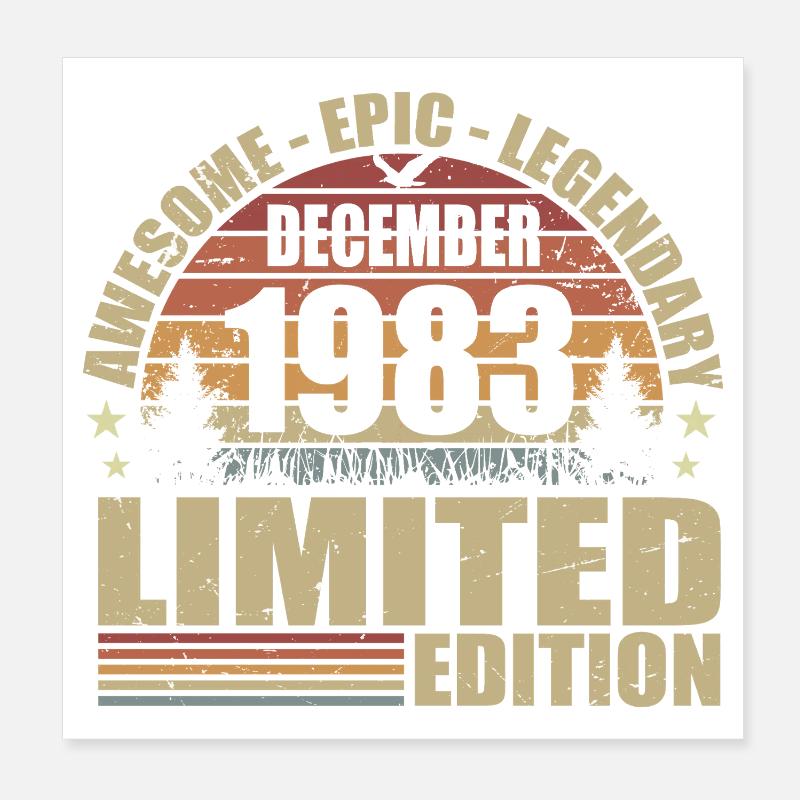 Décembre 1983 - Édition Limitée Décembre 1983 Poster 20 x 20 cm