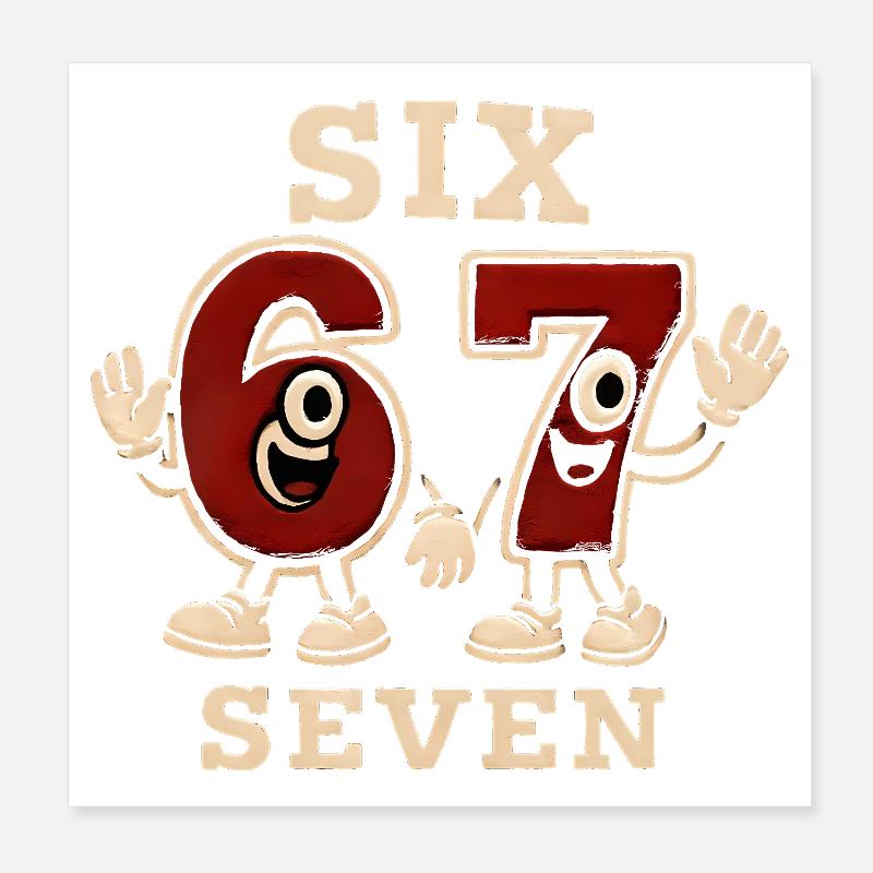 6 7 Sechs Sieben Meme – Aura Points Kids Gaming Poster 20x20 cm