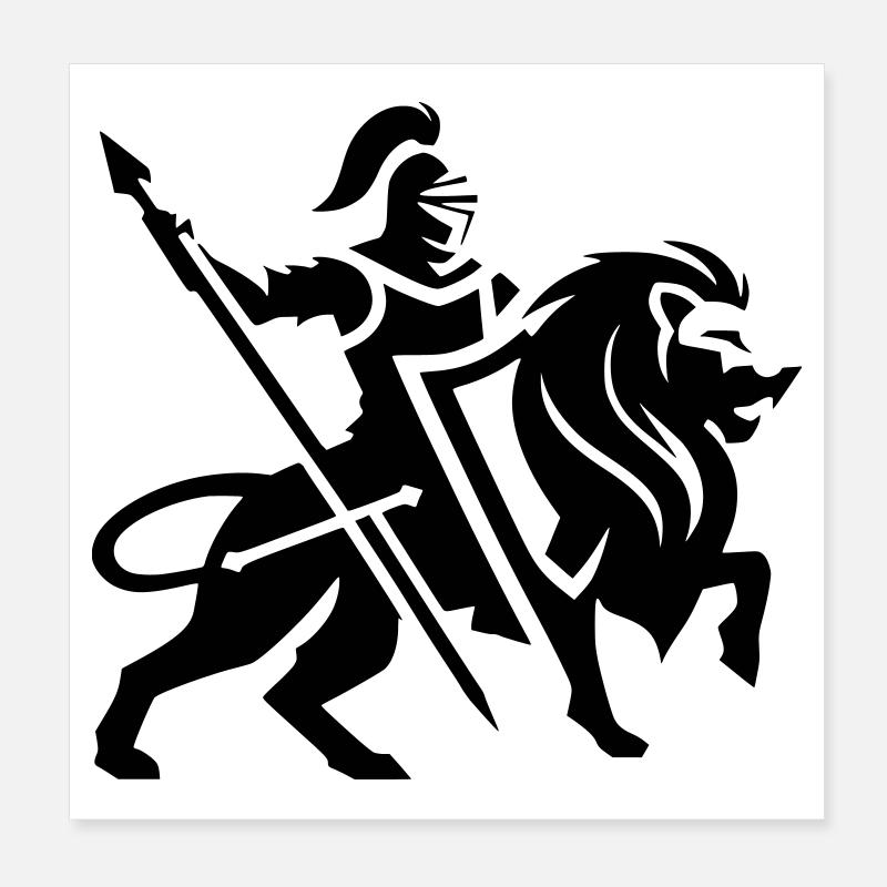 Guerrier Poster 20 x 20 cm