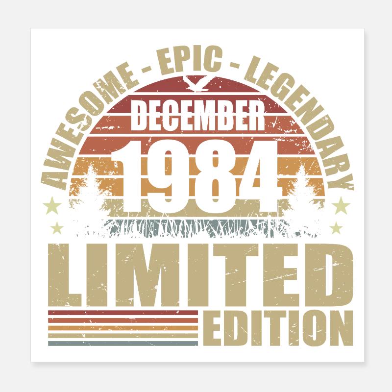 Décembre 1984 - Édition Limitée Décembre 1984 Poster 20 x 20 cm