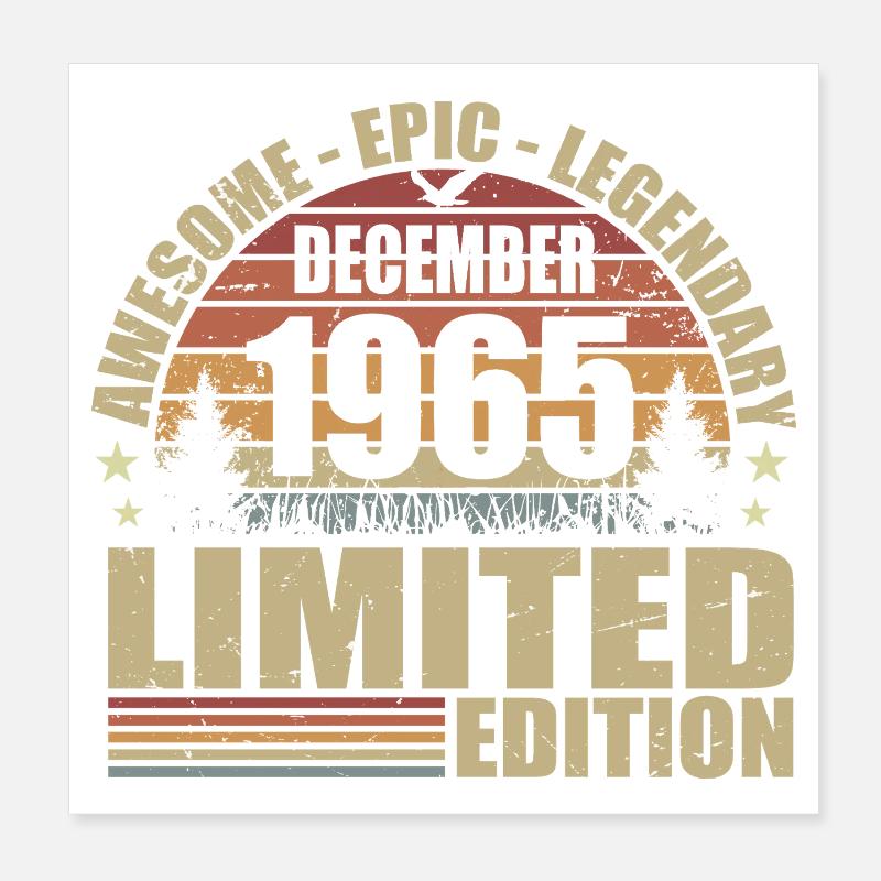 Décembre 1965 - Édition Limitée Décembre 1965 Poster 20 x 20 cm
