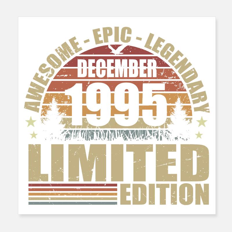 December 1995 - Limited Edition December 1995 Poster 8" x 8" (20x20 cm)