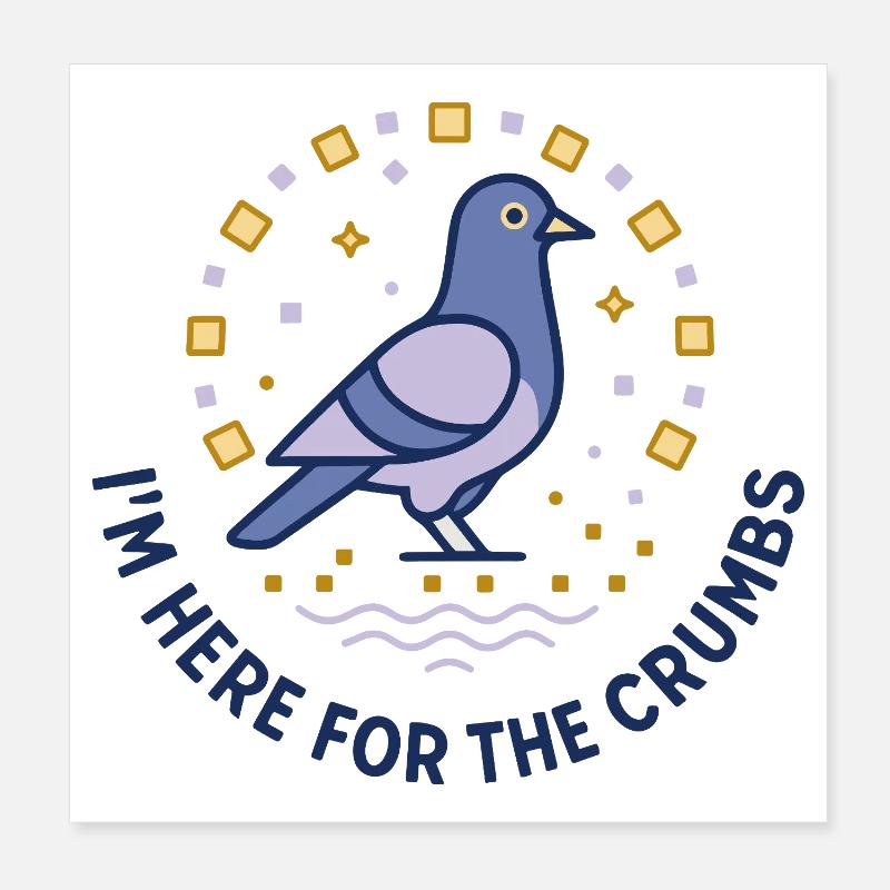 Pigeon Cookie Hunter Poster 8" x 8" (20x20 cm)