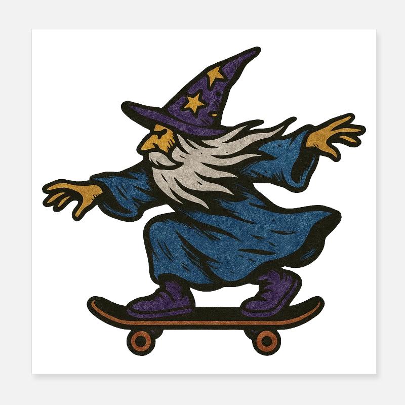 Skøjteløber i lilla stjernehat Poster 20x20 cm