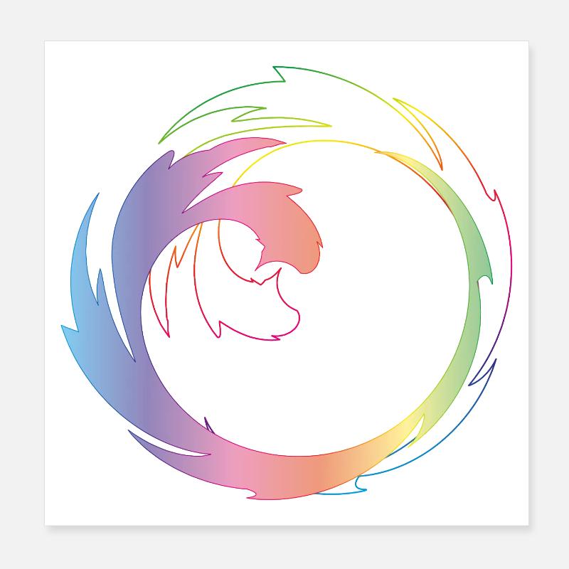 Creative color wheel as a dynamic design frame Poster 8" x 8" (20x20 cm)