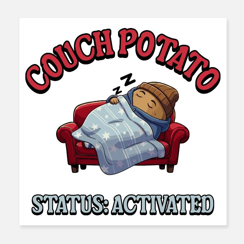Couch Potato Poster 8" x 8" (20x20 cm)
