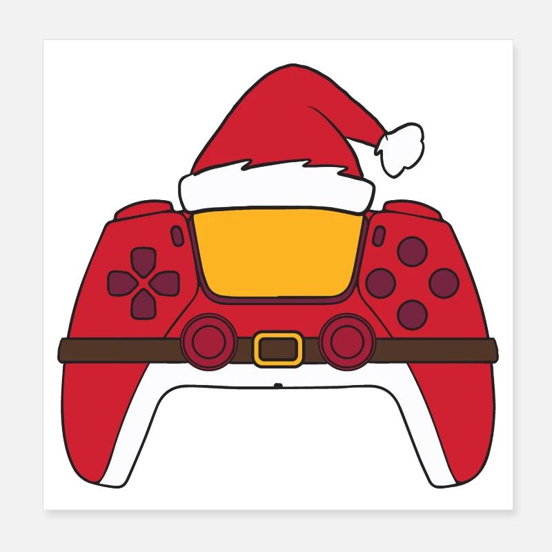 Weihnachtsmann-Videospiel-Controller, Weihnachtsma Poster 20x20 cm