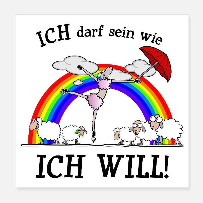 Ich darf sein wie ich will - anders Poster 20x20 cm