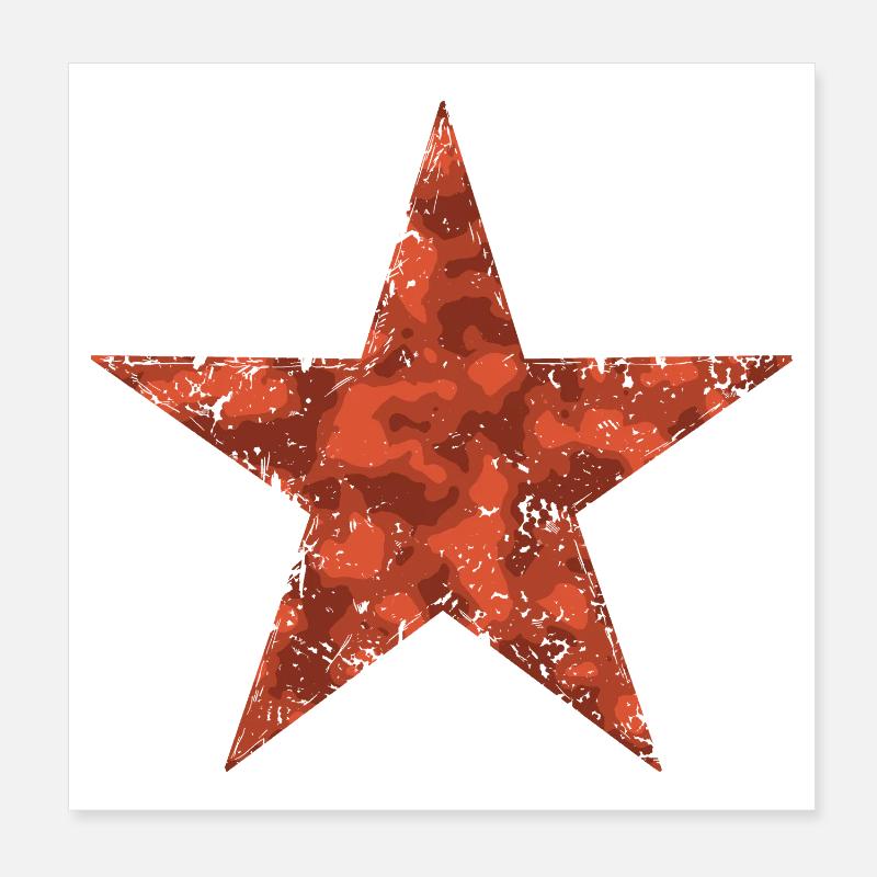 Rosso Stellato - Vintage Poster 20x20 cm