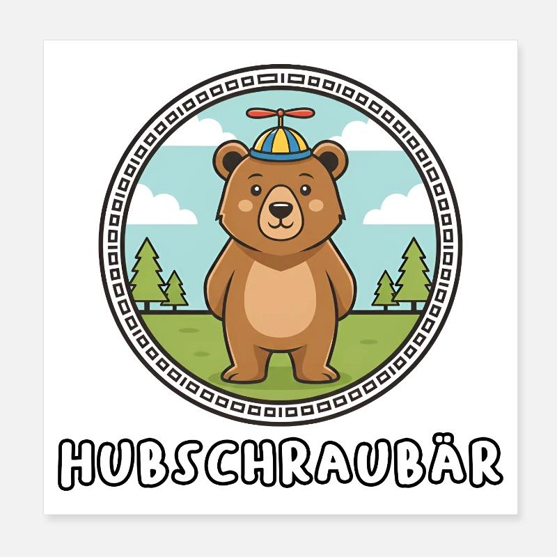 hélicoptère Poster 20 x 20 cm