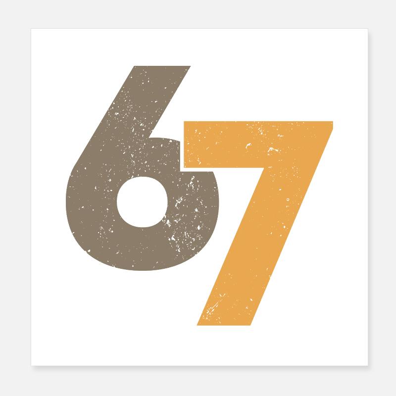 67 dans le style rétro Poster 20 x 20 cm