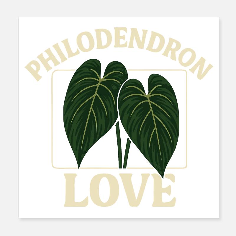 Amour des philodendrons Poster 20 x 20 cm