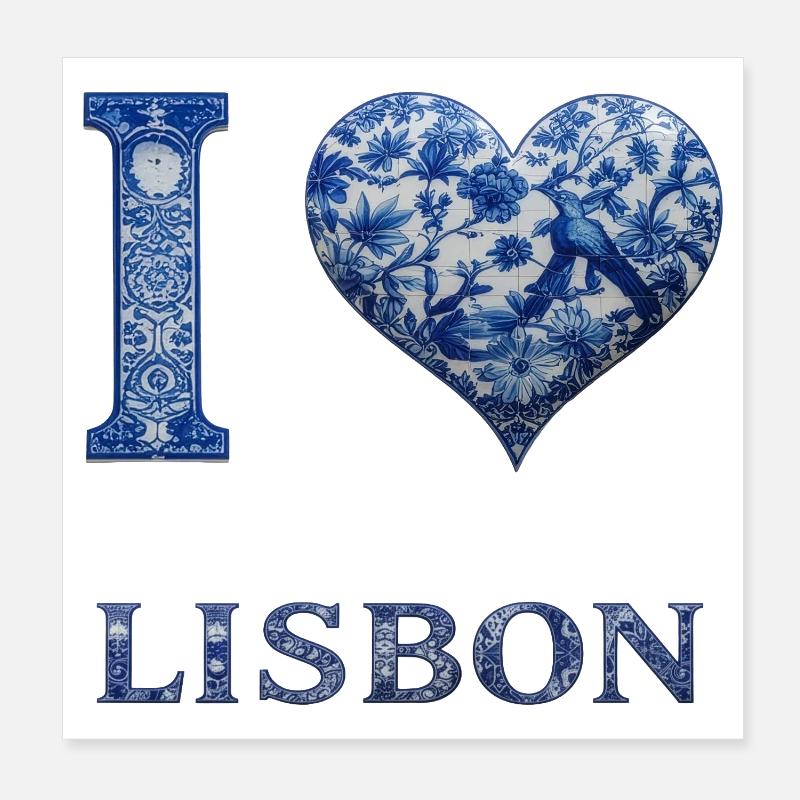 Lisbonne – Architecture en bleu Poster 20 x 20 cm