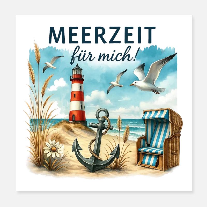 Le temps de mer pour moi Poster 20 x 20 cm