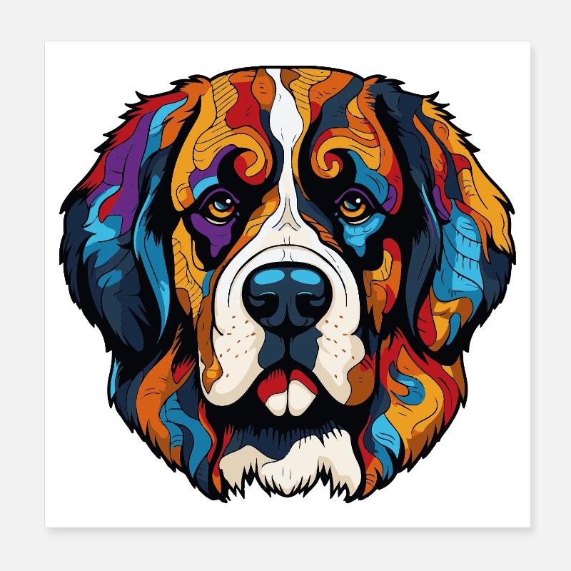 Bande dessinée de chien Poster 20 x 20 cm