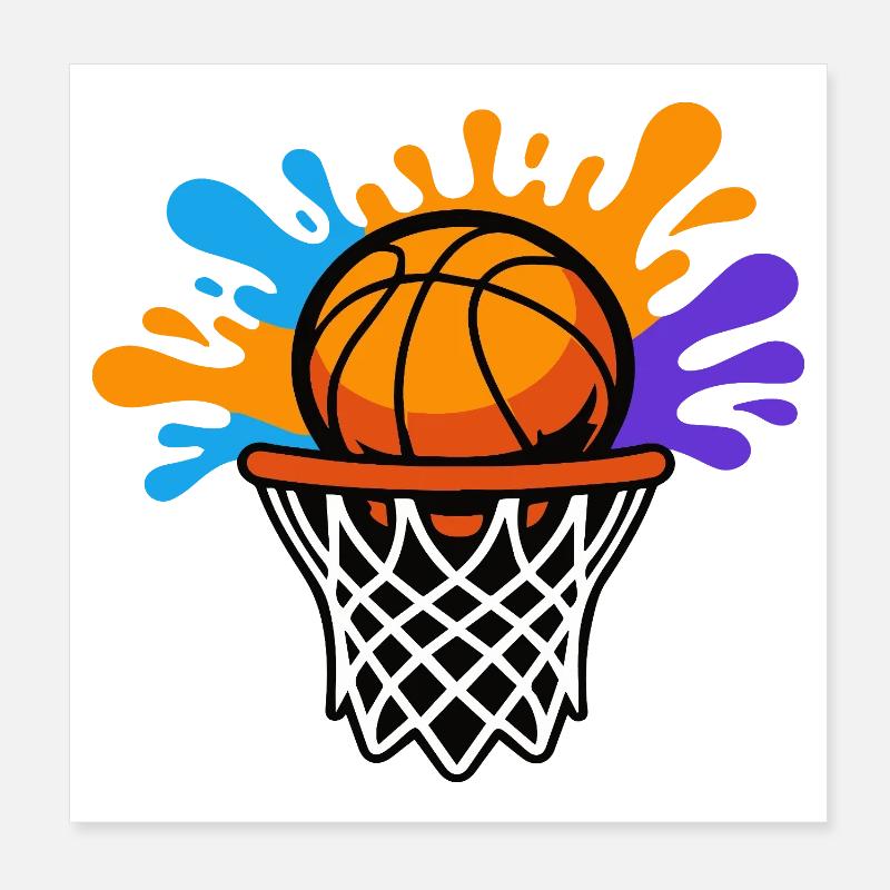 Basketball Splash Dunk Grafikdesign Poster 20x20 cm
