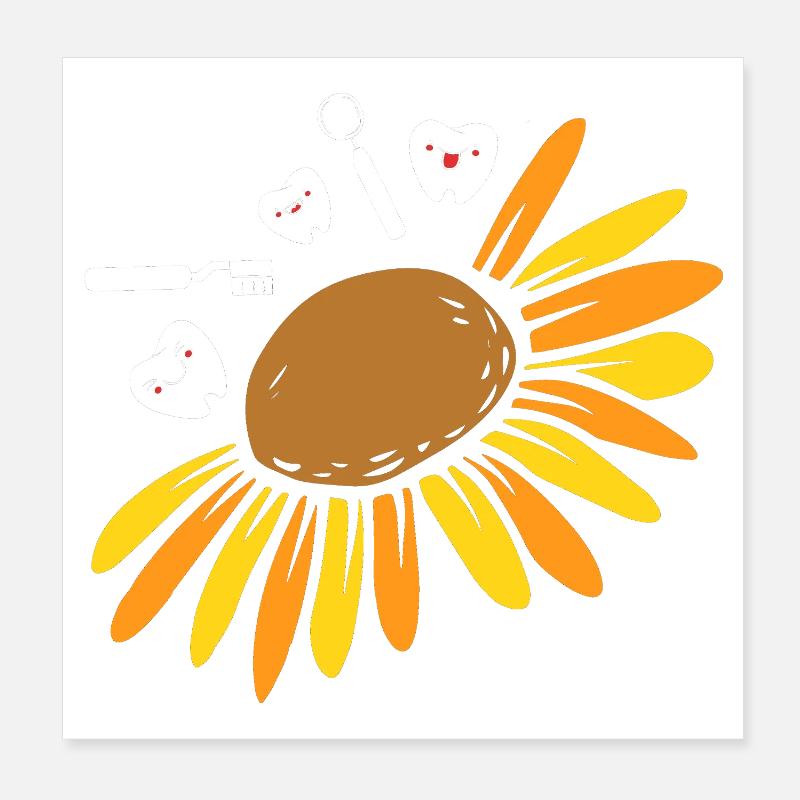 Dentiste dentaire Réceptionniste Dentiste Poster 20 x 20 cm