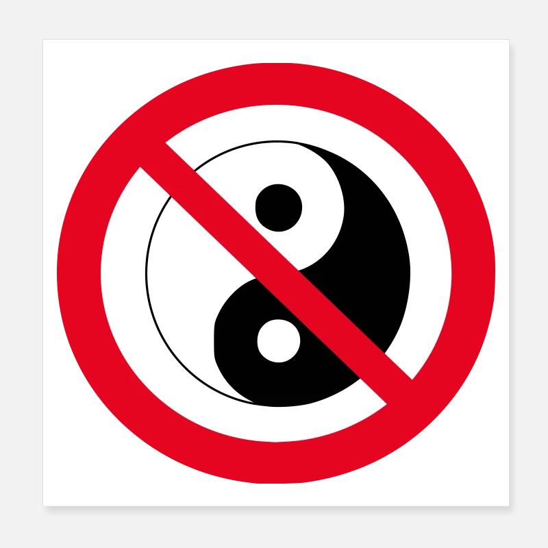 Interdit Yin Yang: symbole antiéquilibre Poster 20 x 20 cm