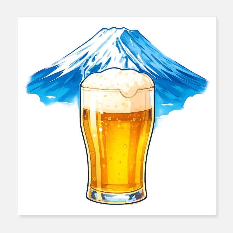 Biergipfel Panorama Poster 20x20 cm