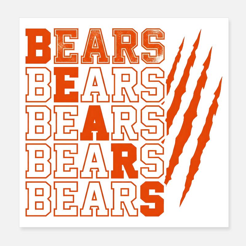 Bears Text mit gequälten Krallenspuren Poster 20x20 cm