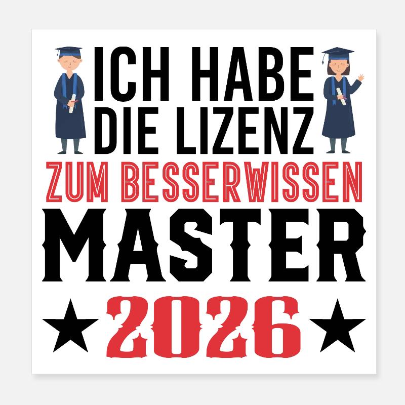 Master 2026 Diplôme Poster 20 x 20 cm