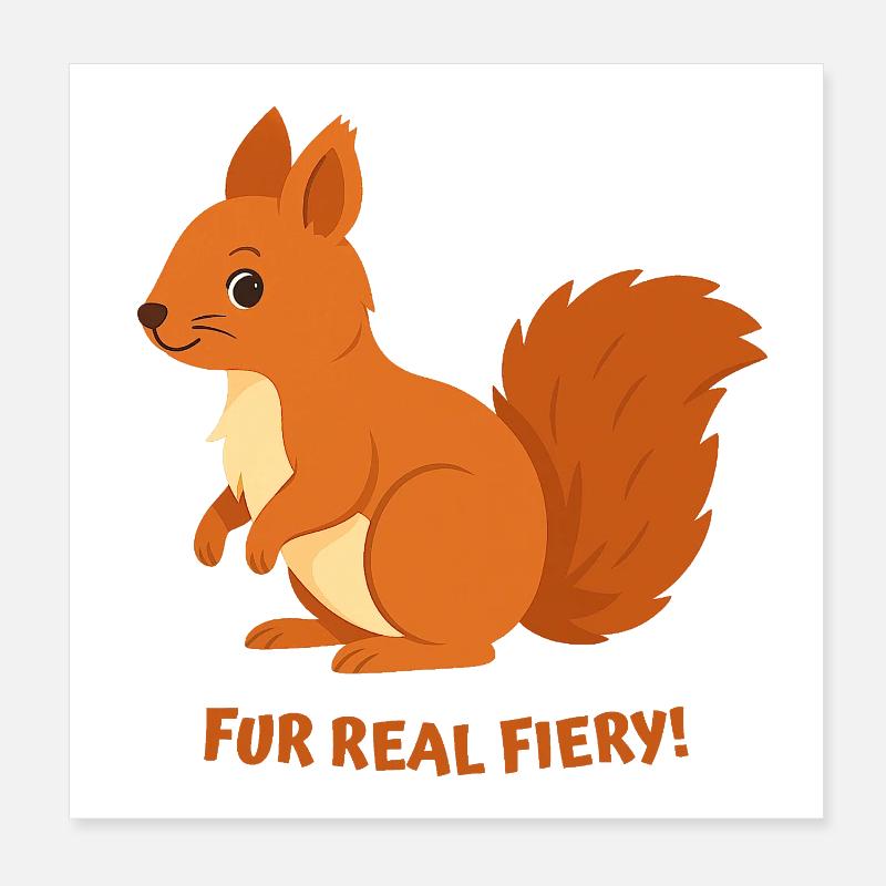 Écureuil de Feu Poster 20 x 20 cm