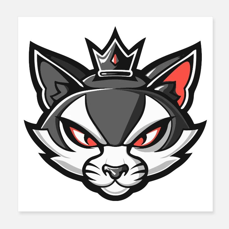 Cat Head Crown Poster 8" x 8" (20x20 cm)