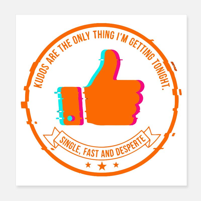 NeonThumbs Stempel: Single heute Abend Poster 20x20 cm