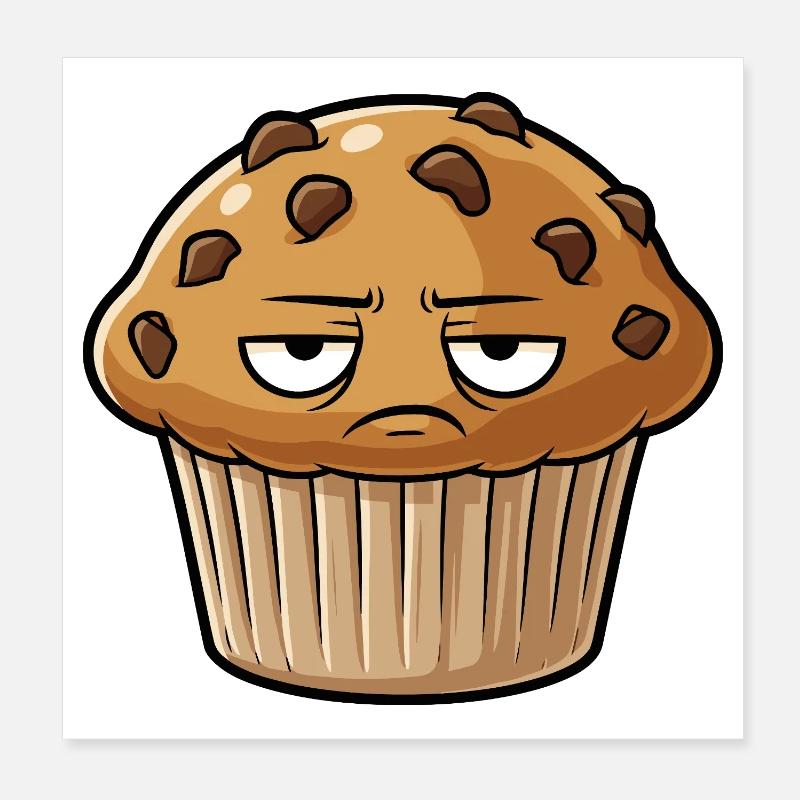 Grimmiger Muffin Gesicht Poster 20x20 cm