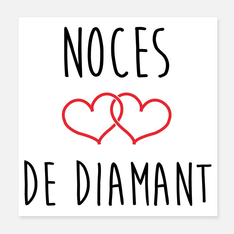 Anniversaire Mariage - Noces de Diamant (60 ans) Poster 20 x 20 cm