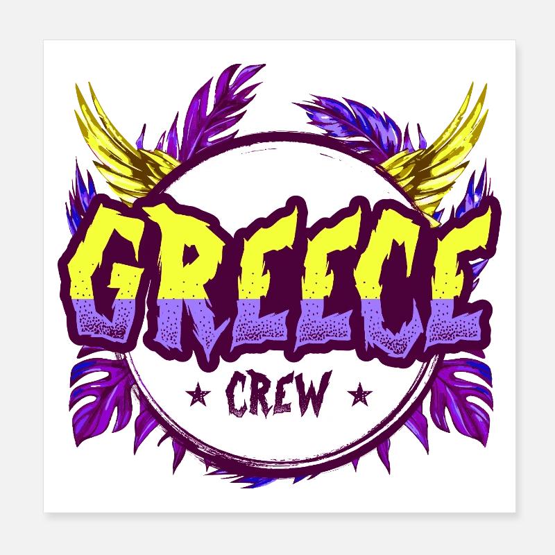 Équipe de la Grèce Colorée Poster 20 x 20 cm