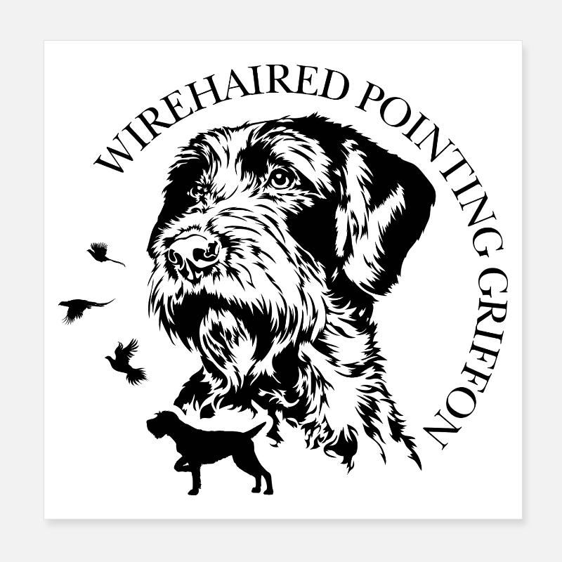 Chiens de chasse griffons pointeurs à poils durs Wilsigns Poster 20 x 20 cm