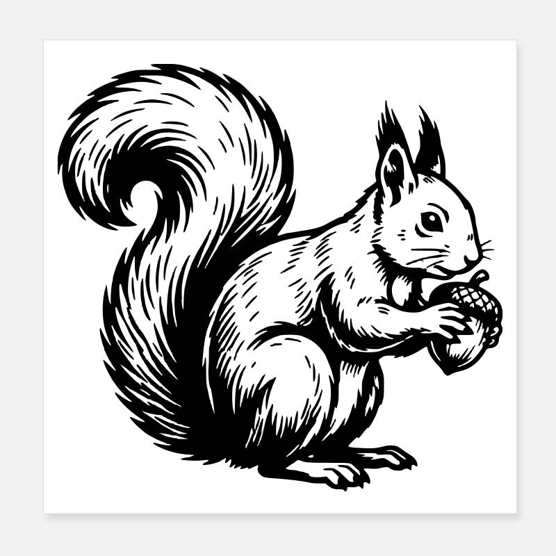Squirrel Poster 8" x 8" (20x20 cm)