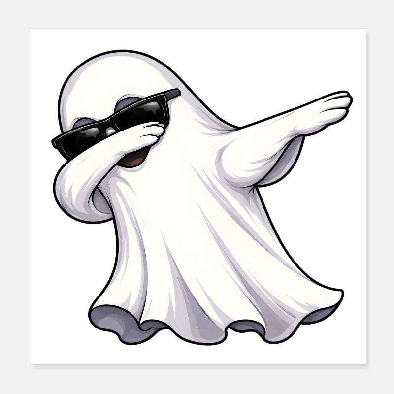 Dabbing Ghost Poster 8" x 8" (20x20 cm)