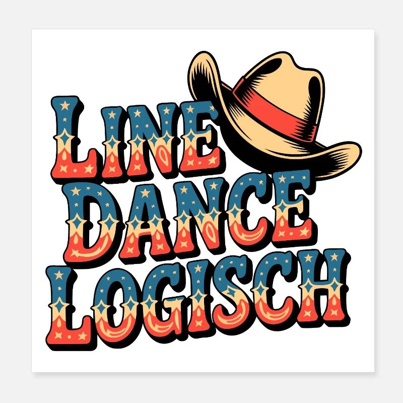 Line Dance Logisch Poster 20x20 cm
