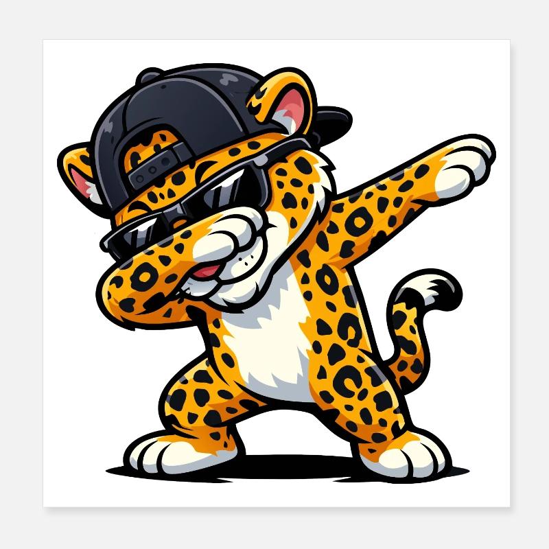 Dabbing Jaguar Poster 20x20 cm