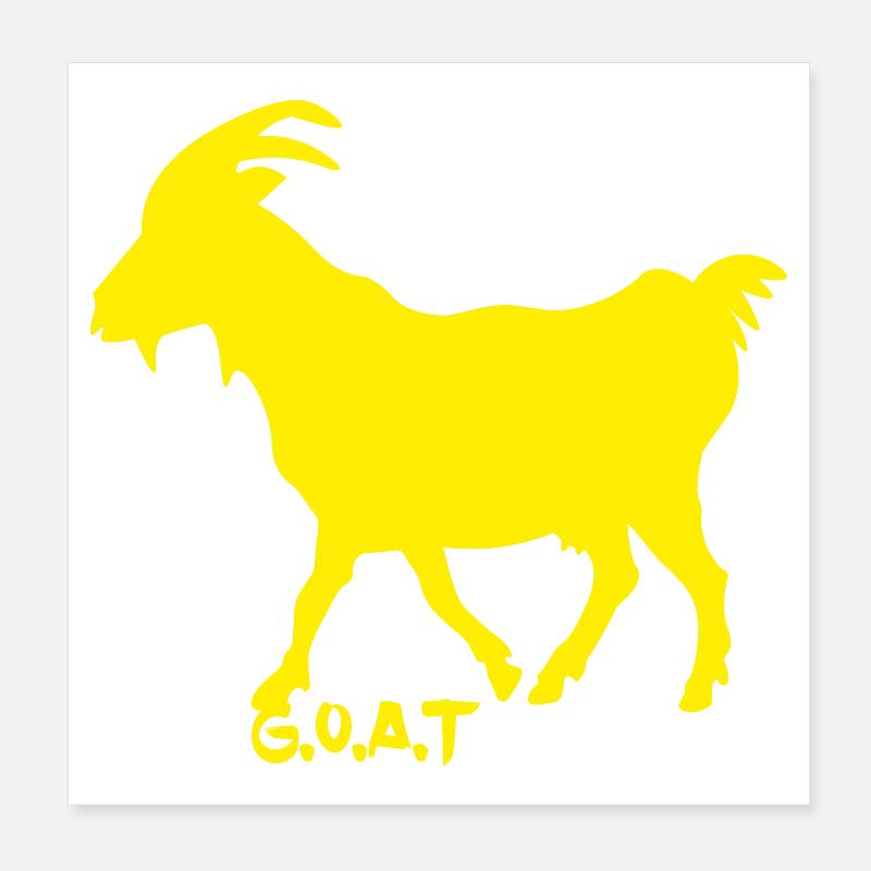 Chèvre GOAT jaune Poster 20 x 20 cm