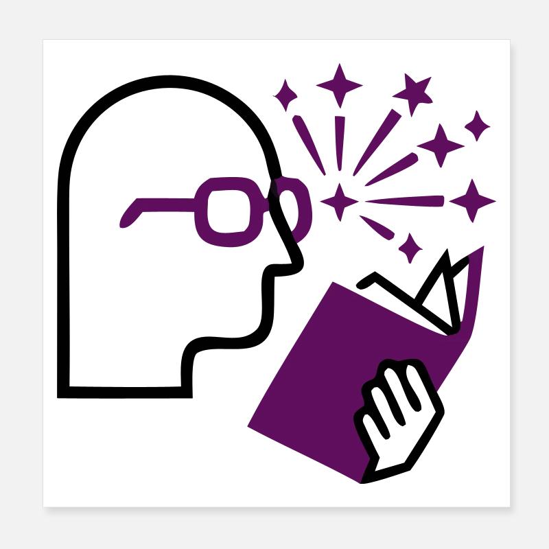Kopf Buch Idee Inspiration Poster 20x20 cm