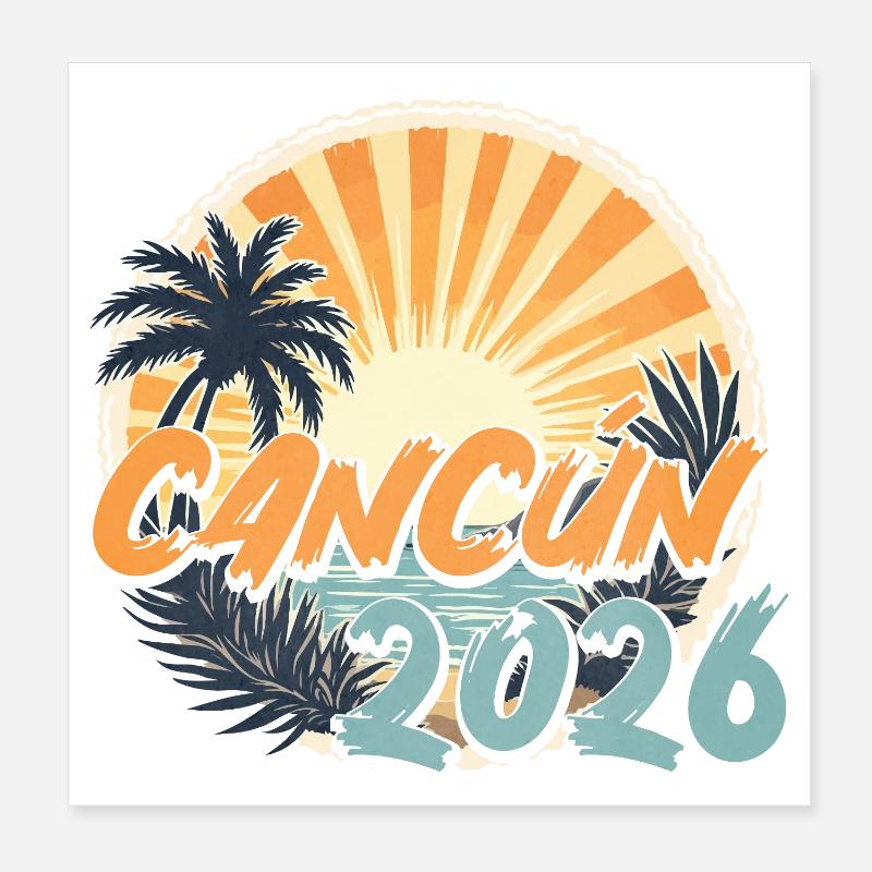 Cancún 2026 Poster 20 x 20 cm