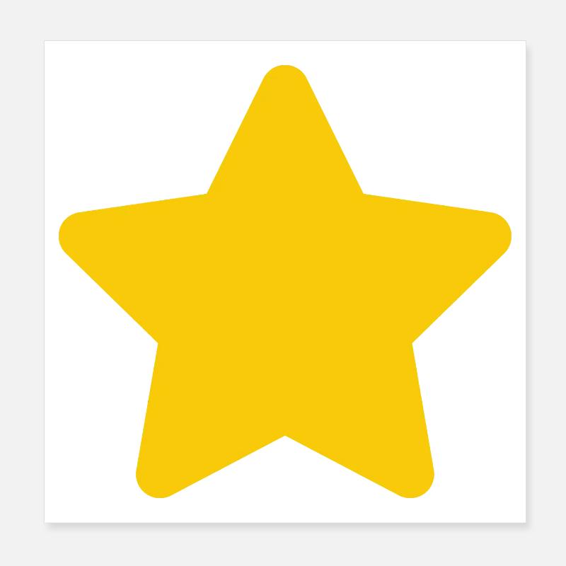 Yellow Star Accent: Simple Star Poster 8" x 8" (20x20 cm)
