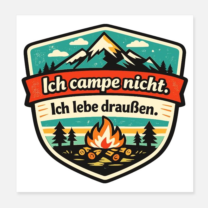 Camping-car, van, camping-car, lune Poster 20 x 20 cm