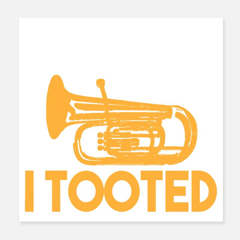 Sorry I Tooted Trombone Tee Poster 8" x 8" (20x20 cm)