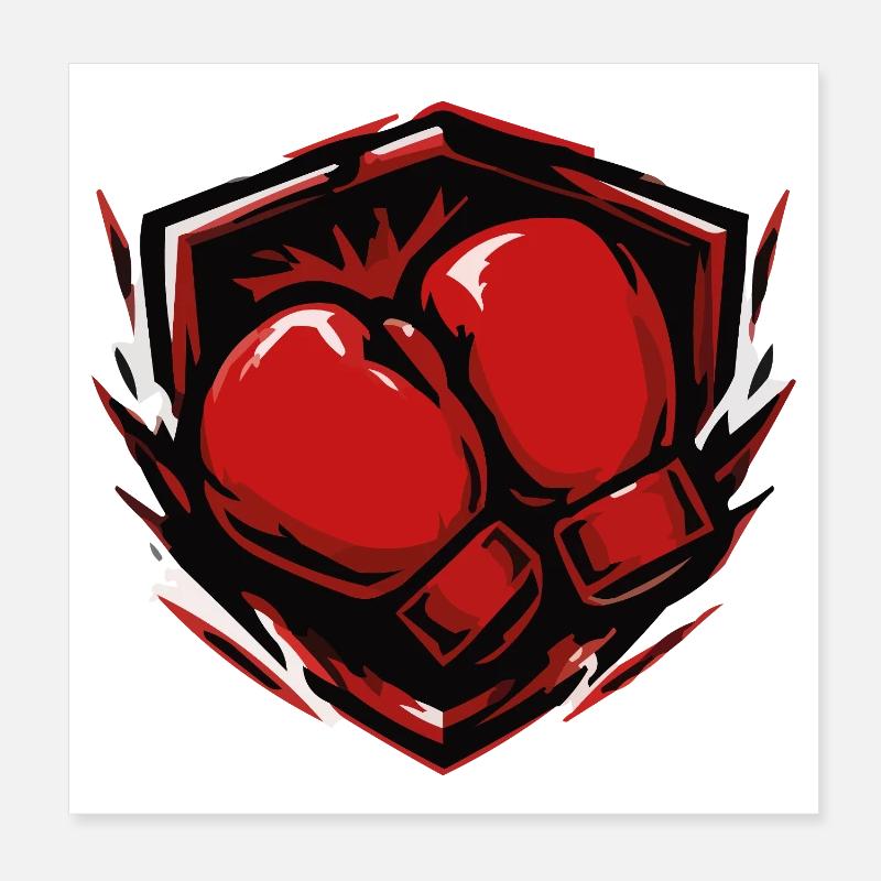 Bouclier des gants de boxe Poster 20 x 20 cm