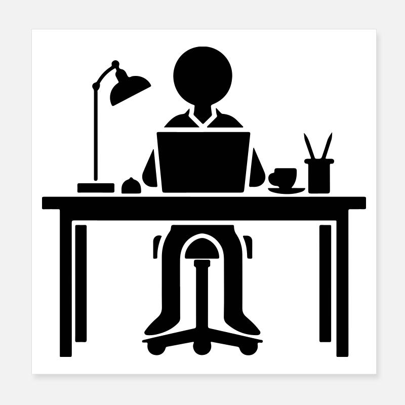 Arbeiter Computer Job Büro Lernen Poster 20x20 cm