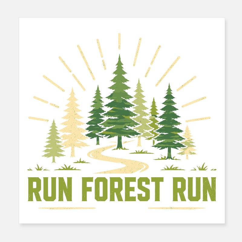 Trailrunning – Run Forest Run Poster 20x20 cm